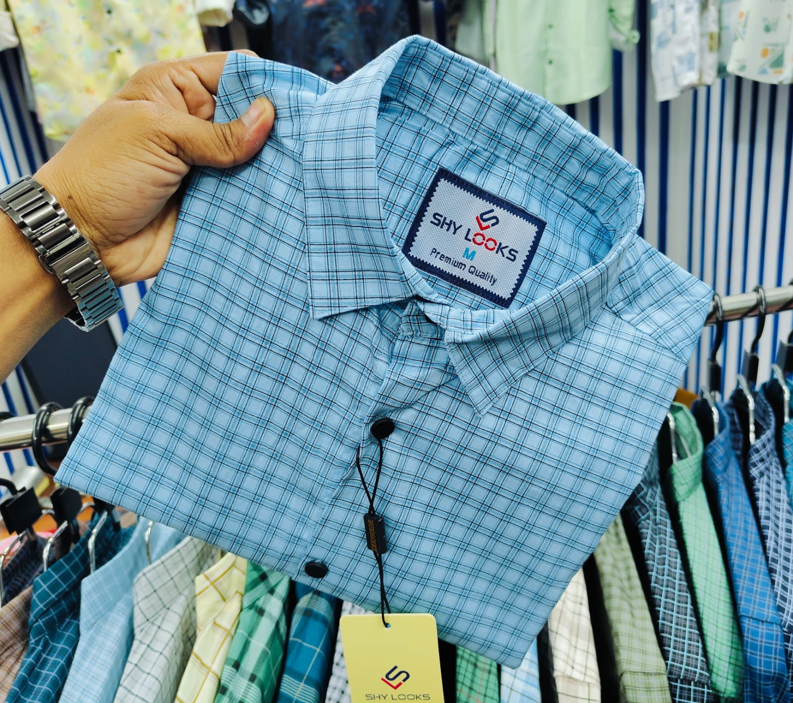 Cotton Check Stripe Shirt